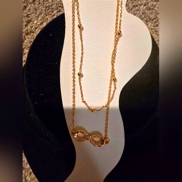 21kgp Dubai Jewelery -Elegant Gold Infinity Anklet - Picture 1 of 5